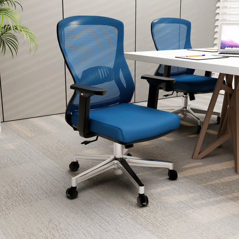 Adorit Mid-Back Adjustable  Office Chair Upholstered in Cotton with Mesh Back