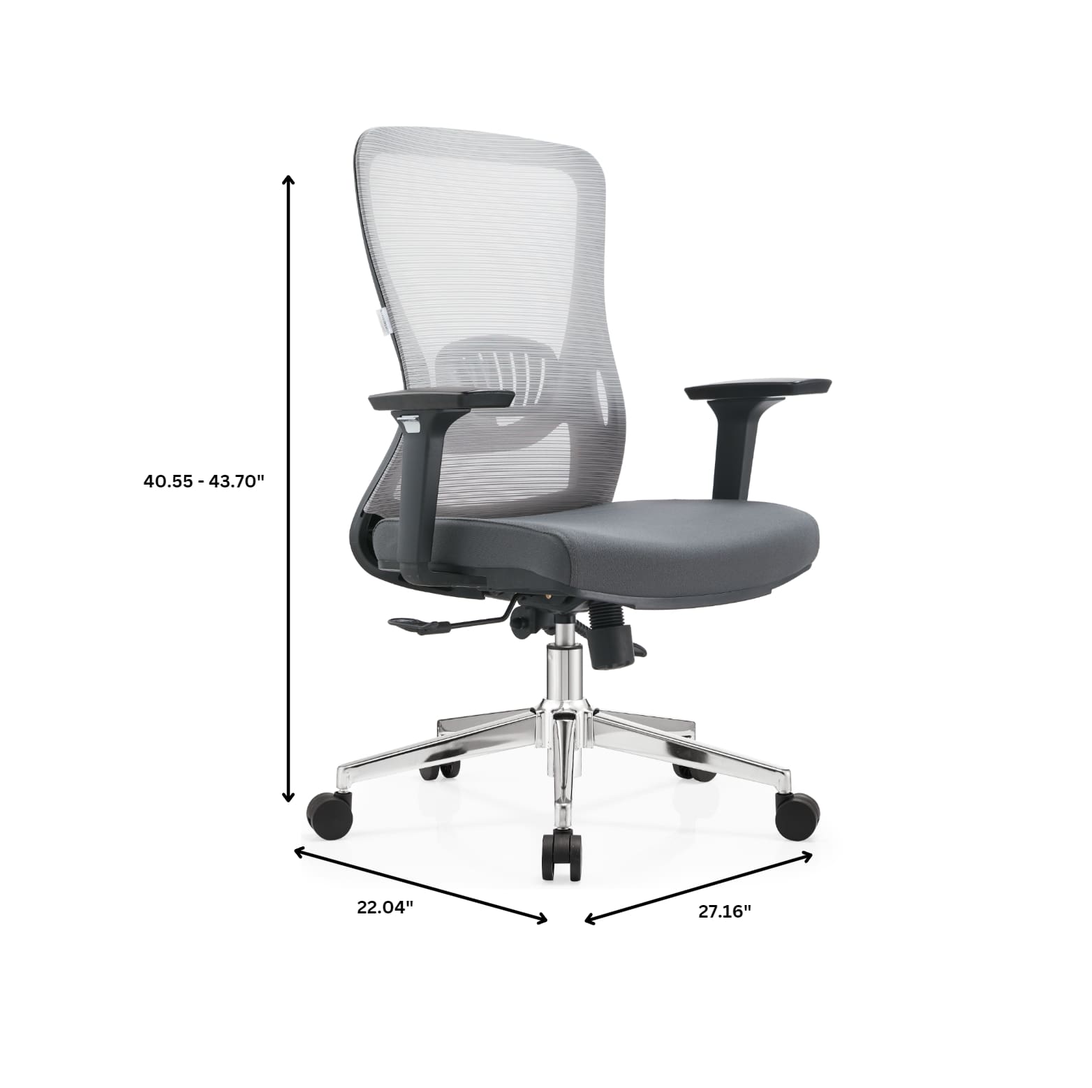 Adorit Mid-Back Adjustable  Office Chair Upholstered in Cotton with Mesh Back