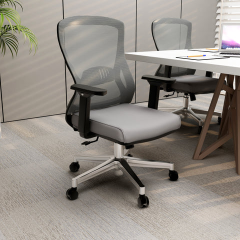 Adorit Mid-Back Adjustable  Office Chair Upholstered in Cotton with Mesh Back