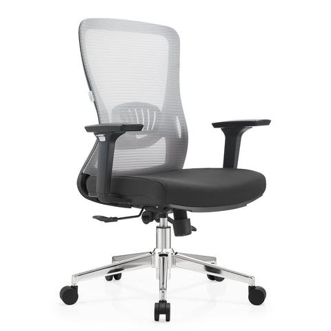 Adorit Mid-Back Adjustable  Office Chair Upholstered in Cotton with Mesh Back