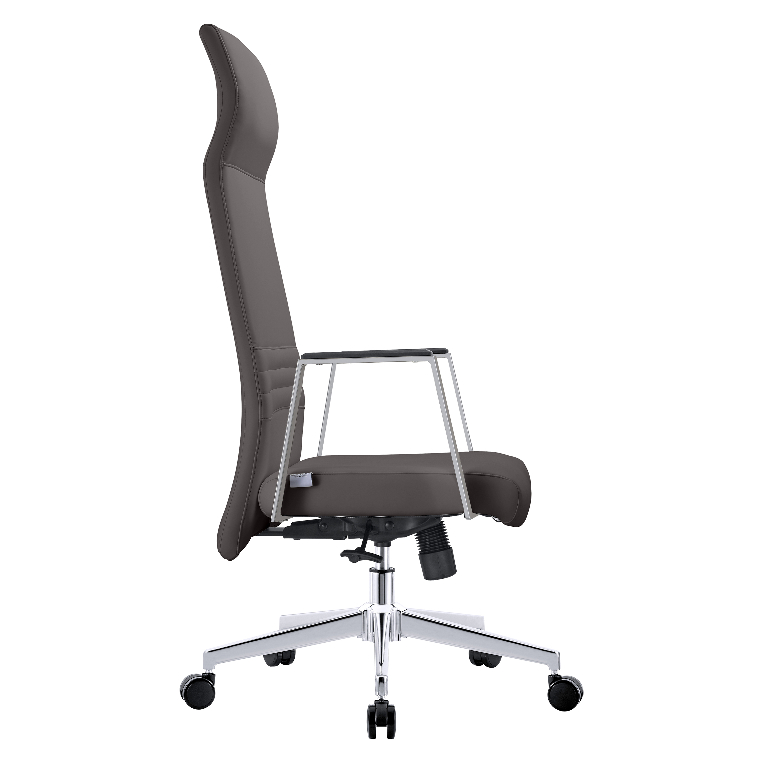 Aleen High-Back Office Chair in Upholstered Leather and Iron Frame with Swivel and Tilt