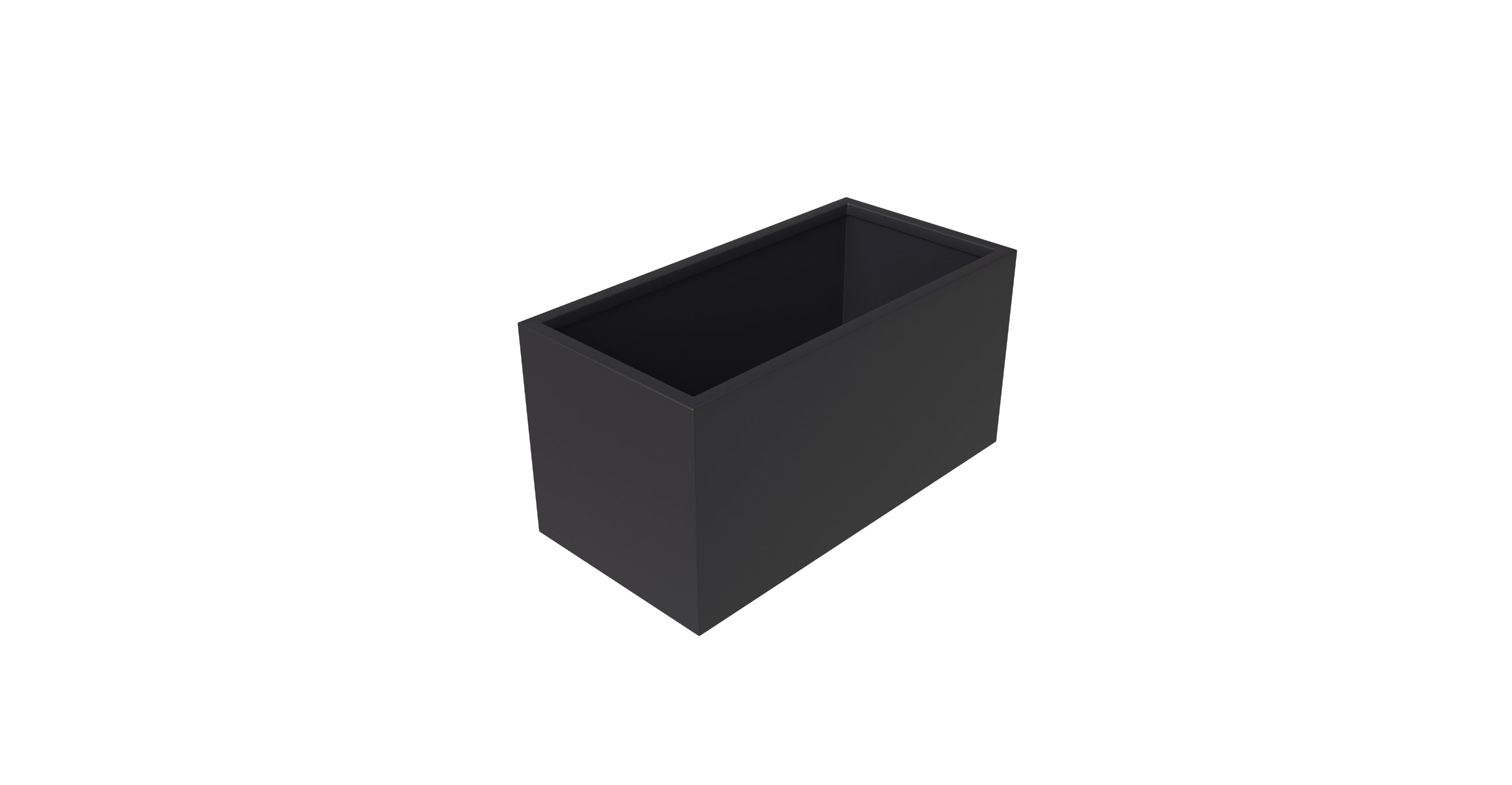 Bloom Mid-Century Modern Rectangular Fiberstone and MGO Clay Planter for Indoor and Outdoor 16 Inch / Black