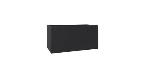 Bloom Mid-Century Modern Rectangular Fiberstone and MGO Clay Planter for Indoor and Outdoor 16 Inch / Black