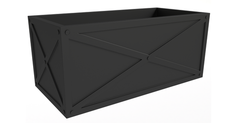 Bonsai Fiberglass and Clay Planter - Rectangular Weather-Resistant Planter Box with Drainage Holes Black