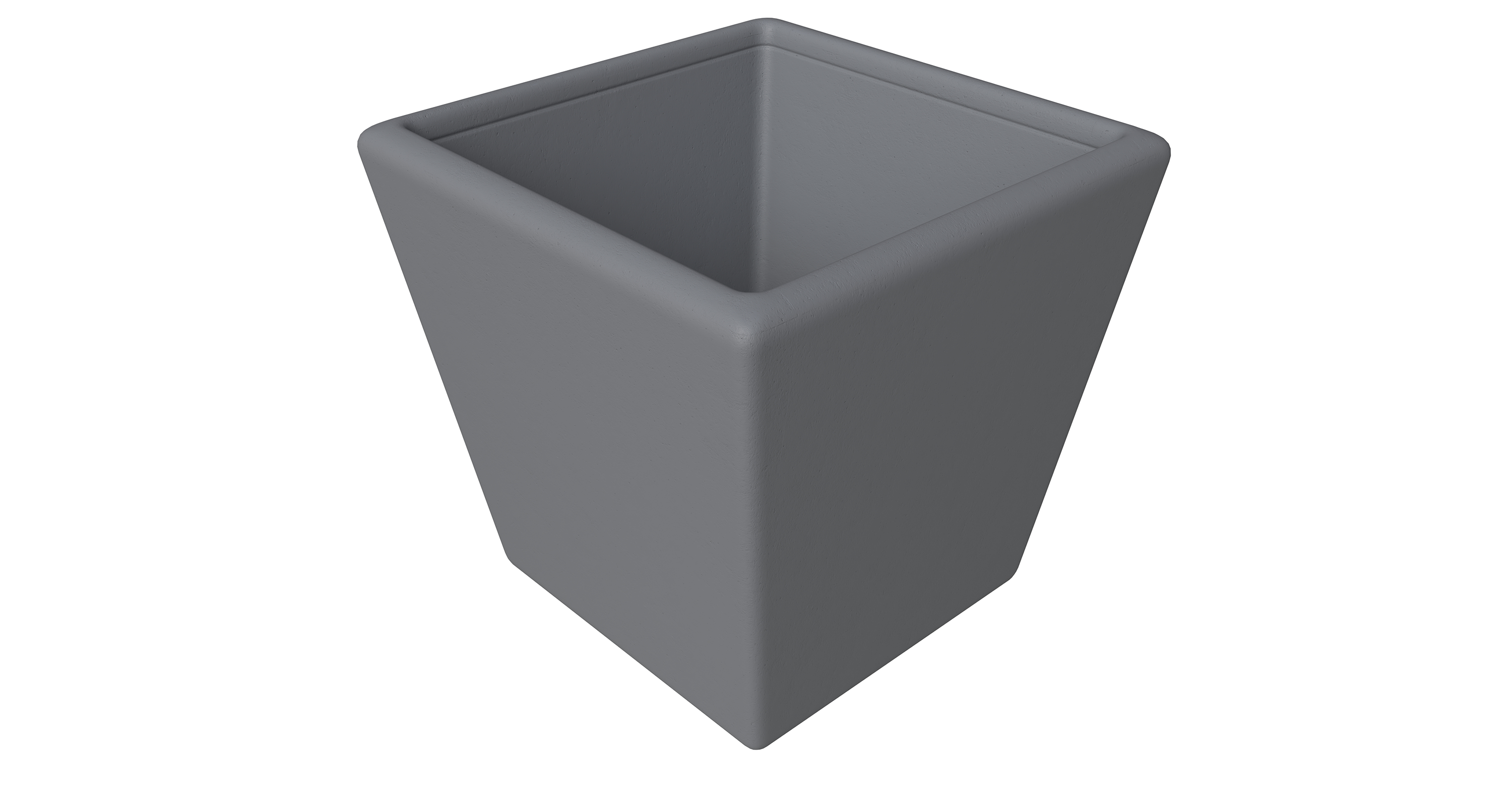 Blossom Fiberstone Tapered Square Planter Pot in Dark Grey 13 Inch