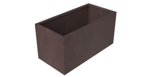 Bloom Mid-Century Modern Rectangular Fiberstone and MGO Clay Planter for Indoor and Outdoor 16 Inch / Brown