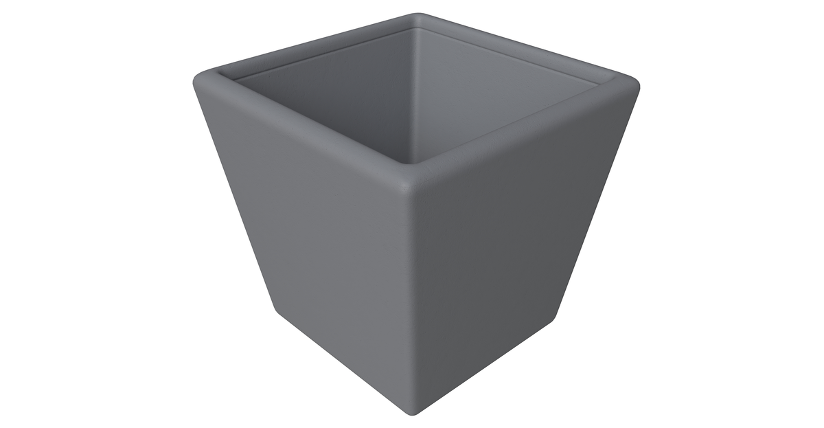 Blossom Fiberstone Tapered Square Planter Pot in Dark Grey 16 Inch