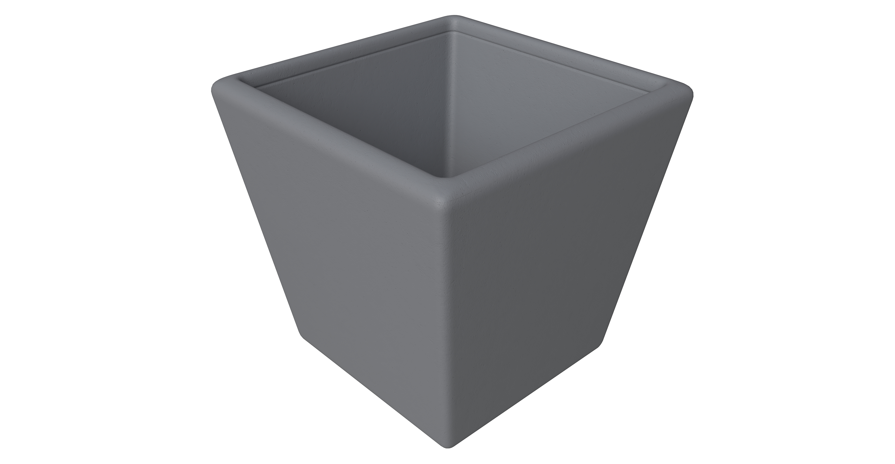 Blossom Fiberstone Tapered Square Planter Pot in Dark Grey 19 Inch