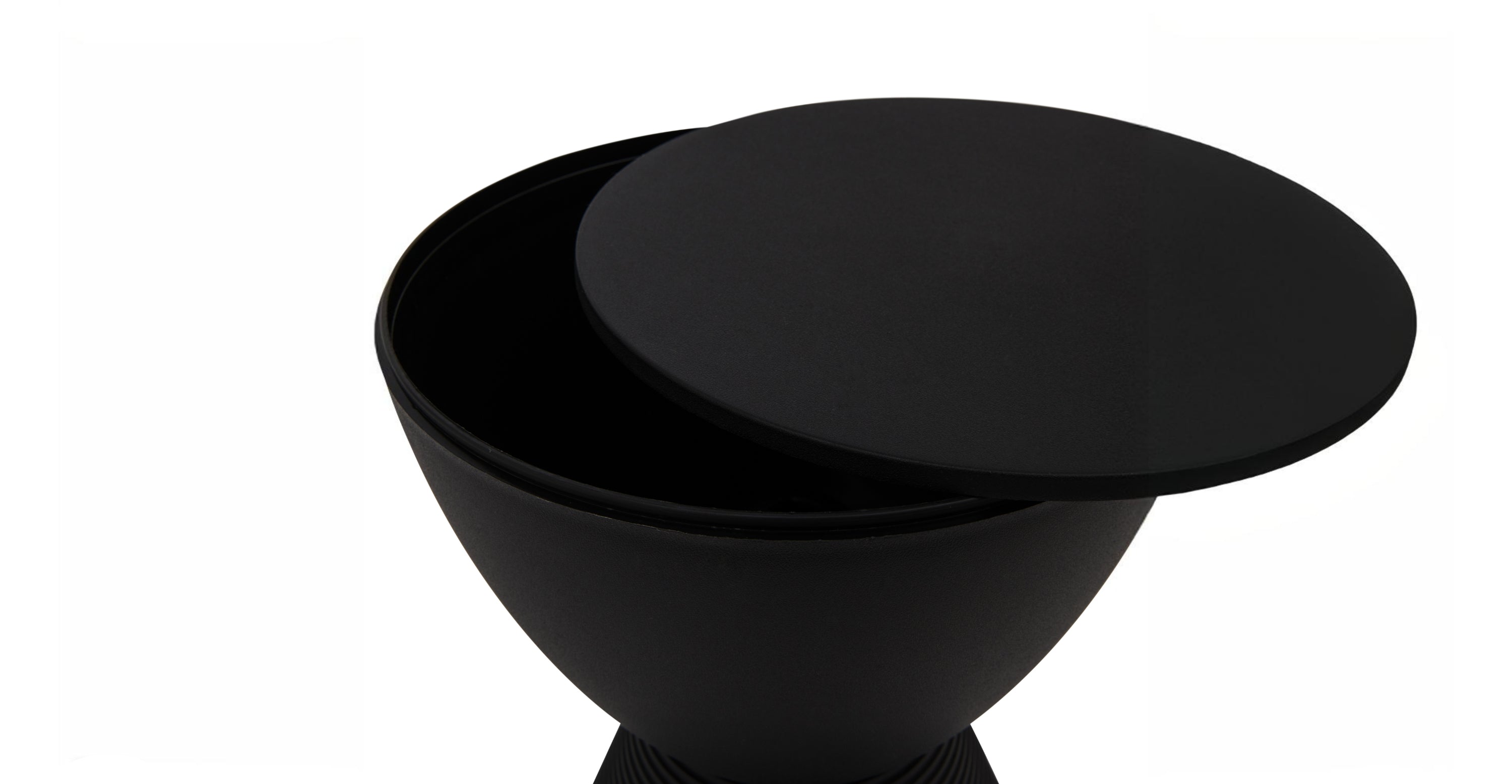 Boyd  Storage Round Side End Table in Polypropylene Plastic Black