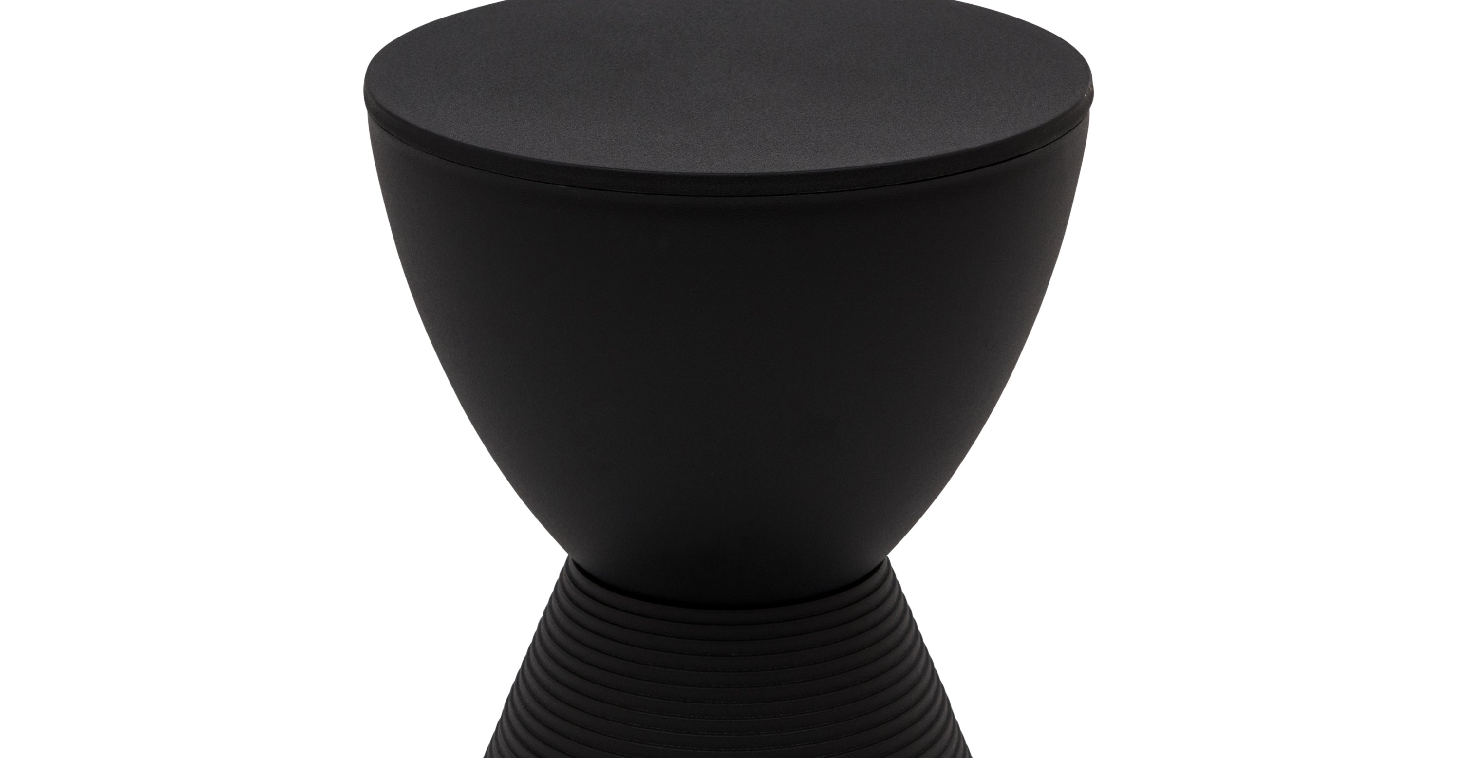 Boyd  Storage Round Side End Table in Polypropylene Plastic Black