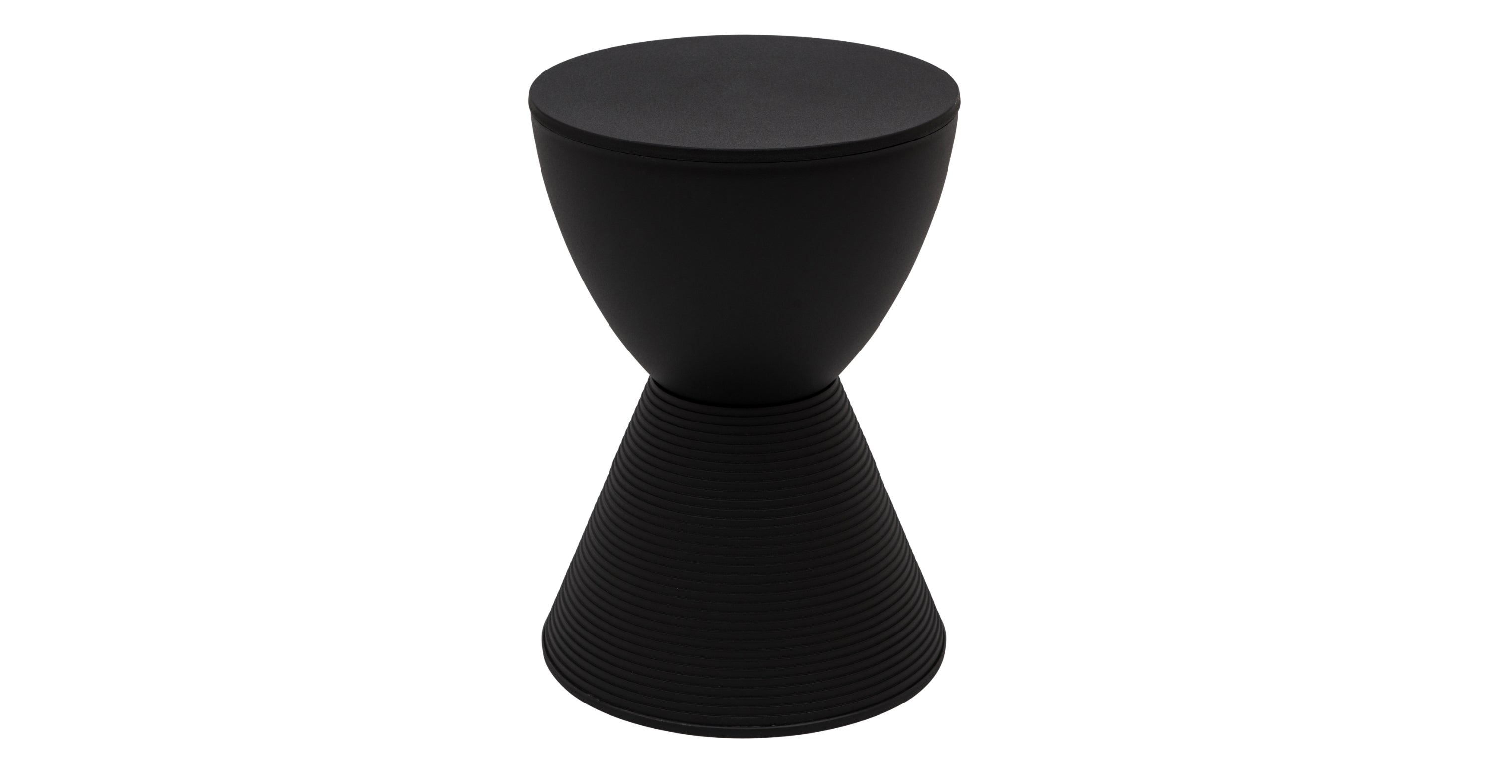 Boyd  Storage Round Side End Table in Polypropylene Plastic Black