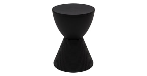 Boyd  Storage Round Side End Table in Polypropylene Plastic Black