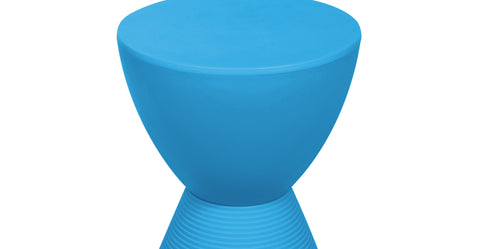 Boyd  Storage Round Side End Table in Polypropylene Plastic Blue