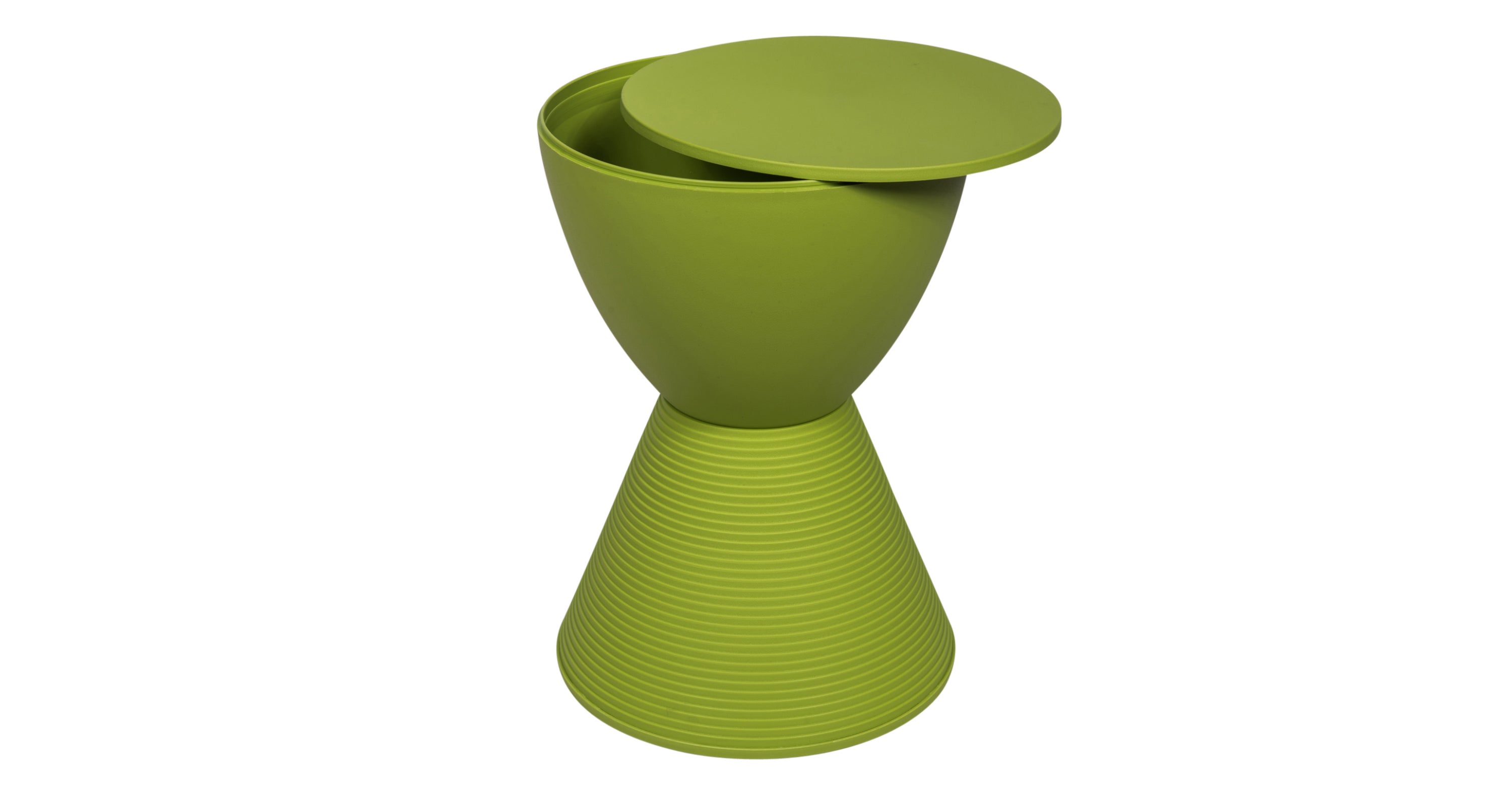 Boyd  Storage Round Side End Table in Polypropylene Plastic Green