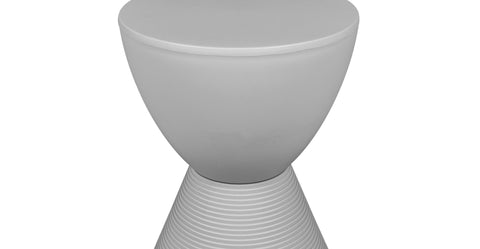 Boyd  Storage Round Side End Table in Polypropylene Plastic Light Grey