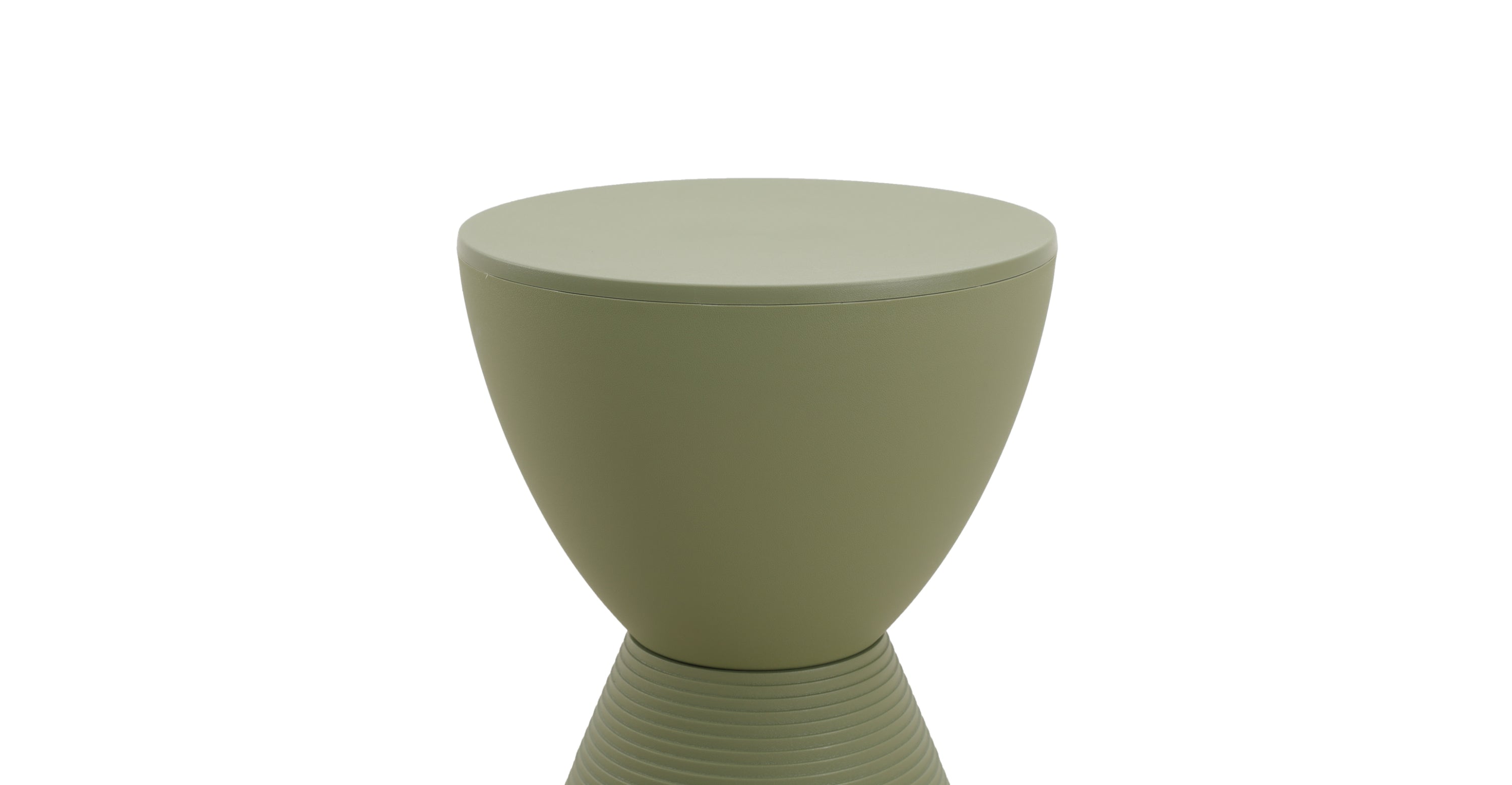 Boyd  Storage Round Side End Table in Polypropylene Plastic Olive Green