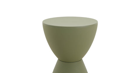 Boyd  Storage Round Side End Table in Polypropylene Plastic Olive Green