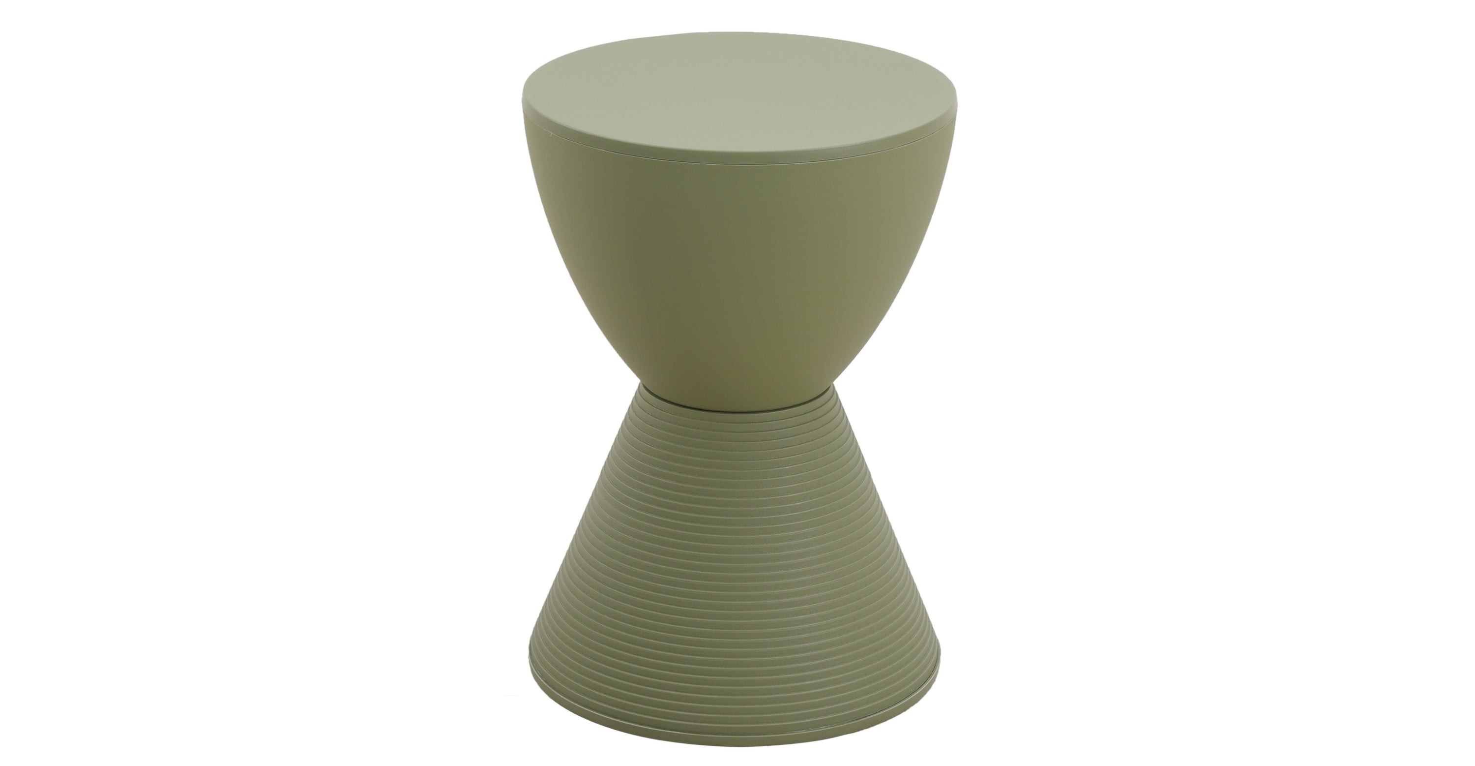 Boyd  Storage Round Side End Table in Polypropylene Plastic Olive Green