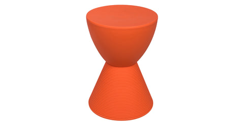 Boyd  Storage Round Side End Table in Polypropylene Plastic Orange