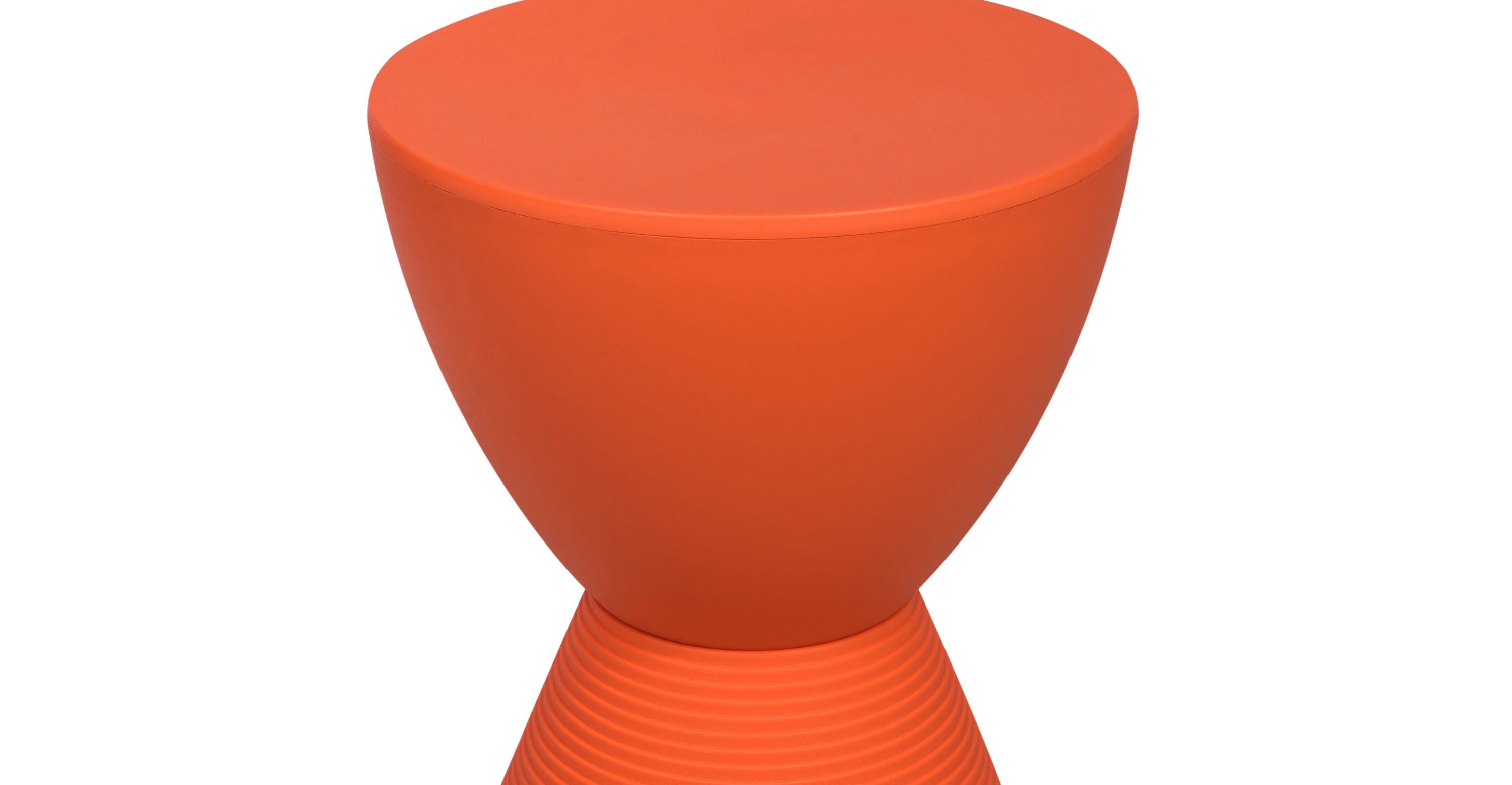 Boyd  Storage Round Side End Table in Polypropylene Plastic Orange