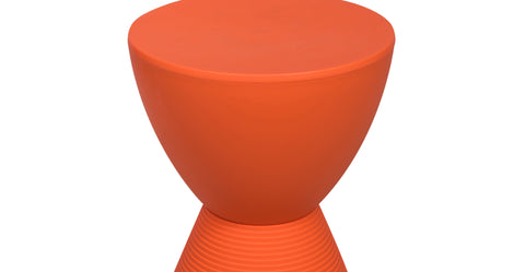 Boyd  Storage Round Side End Table in Polypropylene Plastic Orange