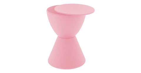 Boyd  Storage Round Side End Table in Polypropylene Plastic Pink