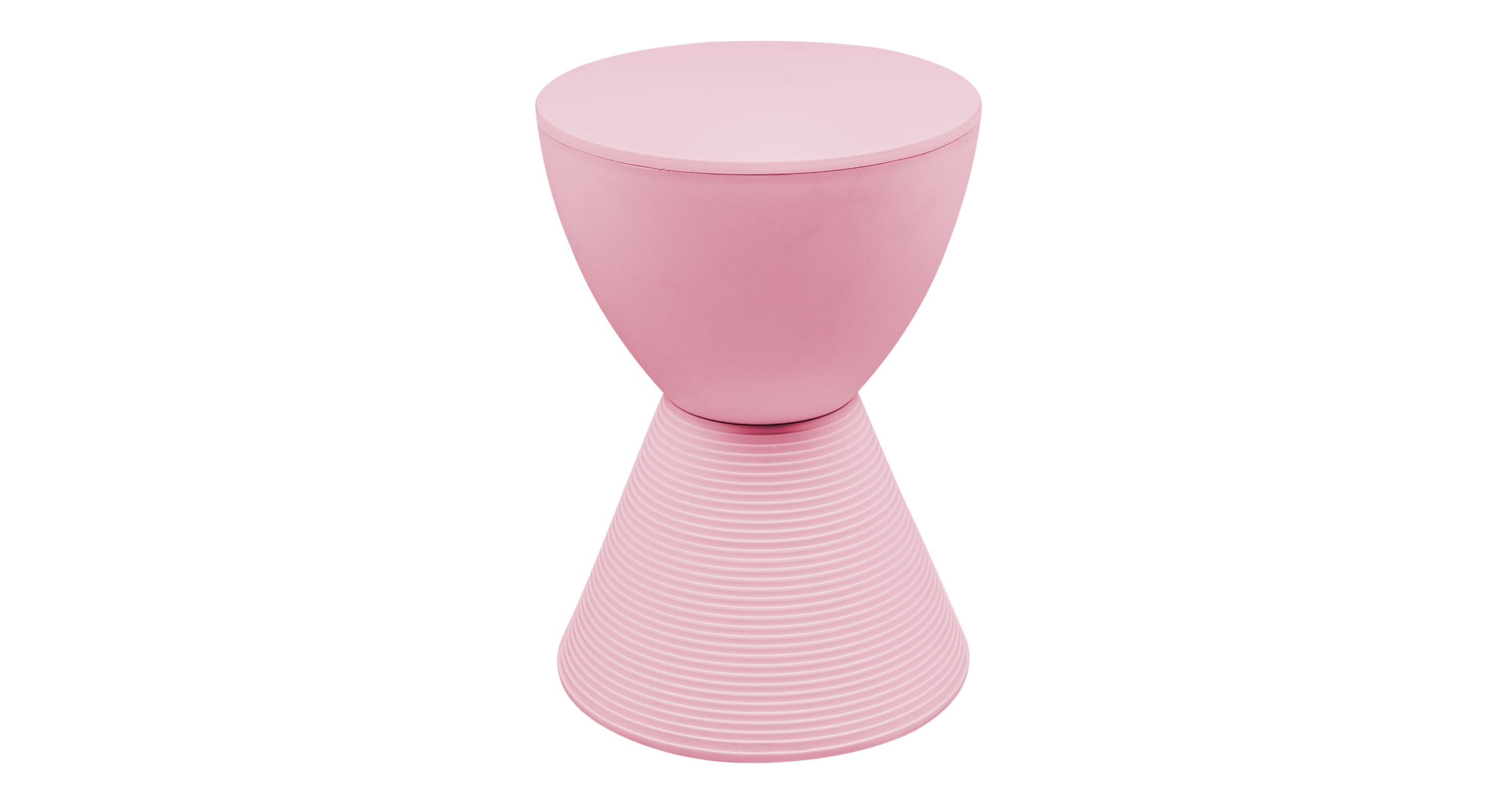 Boyd  Storage Round Side End Table in Polypropylene Plastic Pink