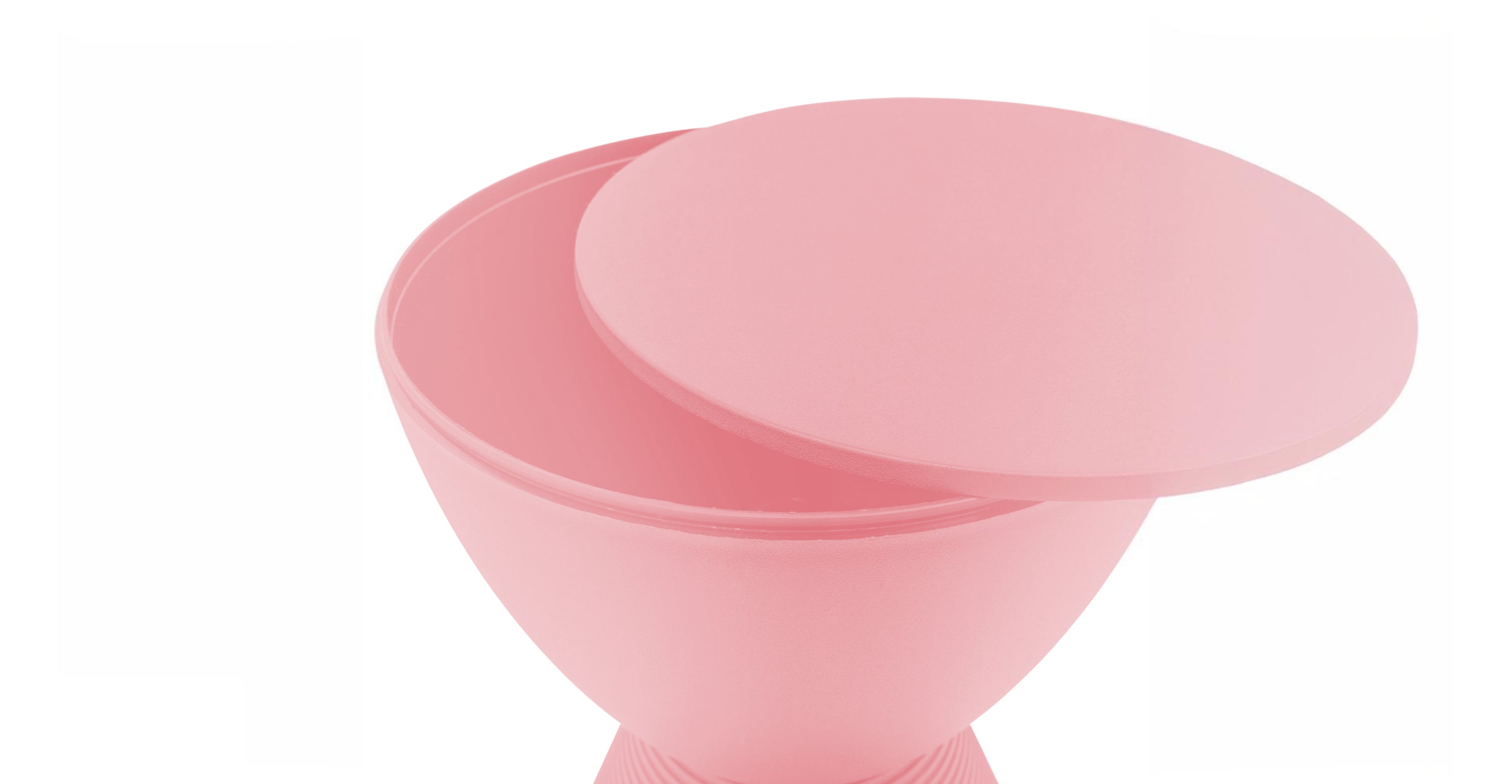 Boyd  Storage Round Side End Table in Polypropylene Plastic Pink