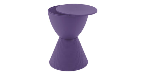 Boyd  Storage Round Side End Table in Polypropylene Plastic Purple