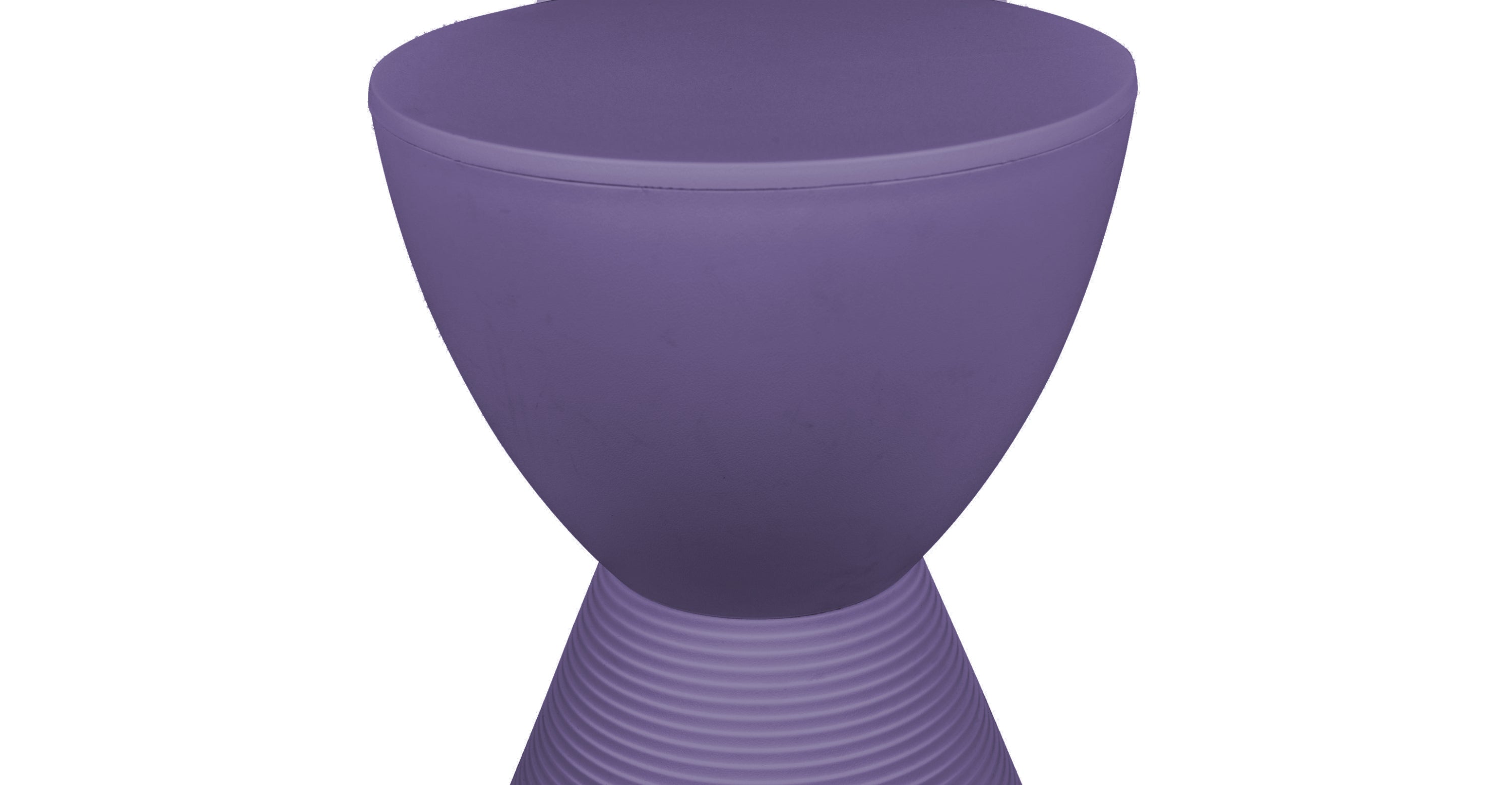 Boyd  Storage Round Side End Table in Polypropylene Plastic Purple