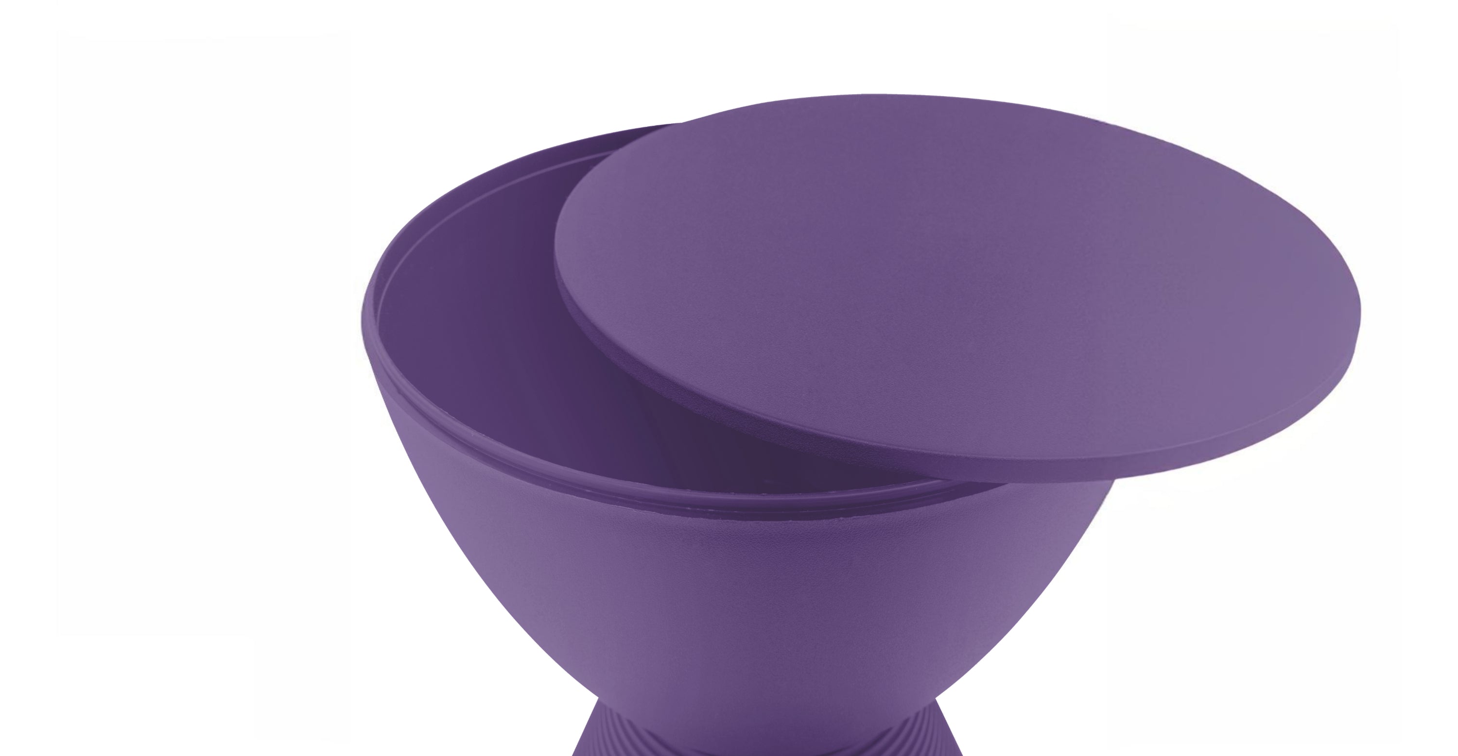 Boyd  Storage Round Side End Table in Polypropylene Plastic Purple