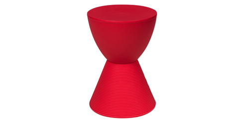 Boyd  Storage Round Side End Table in Polypropylene Plastic Red