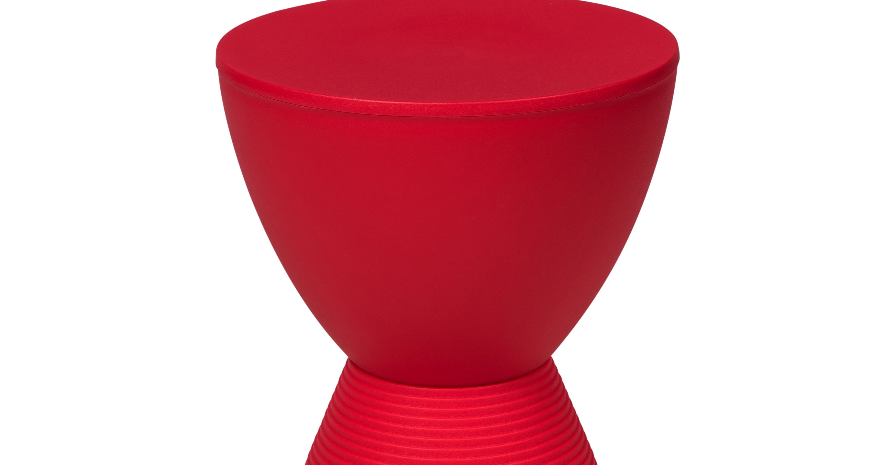 Boyd  Storage Round Side End Table in Polypropylene Plastic Red