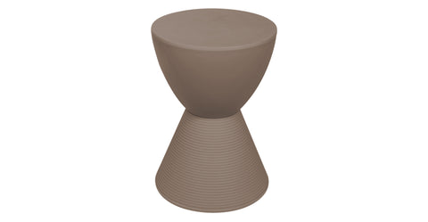 Boyd  Storage Round Side End Table in Polypropylene Plastic Taupe