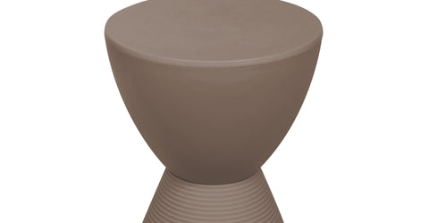 Boyd  Storage Round Side End Table in Polypropylene Plastic Taupe