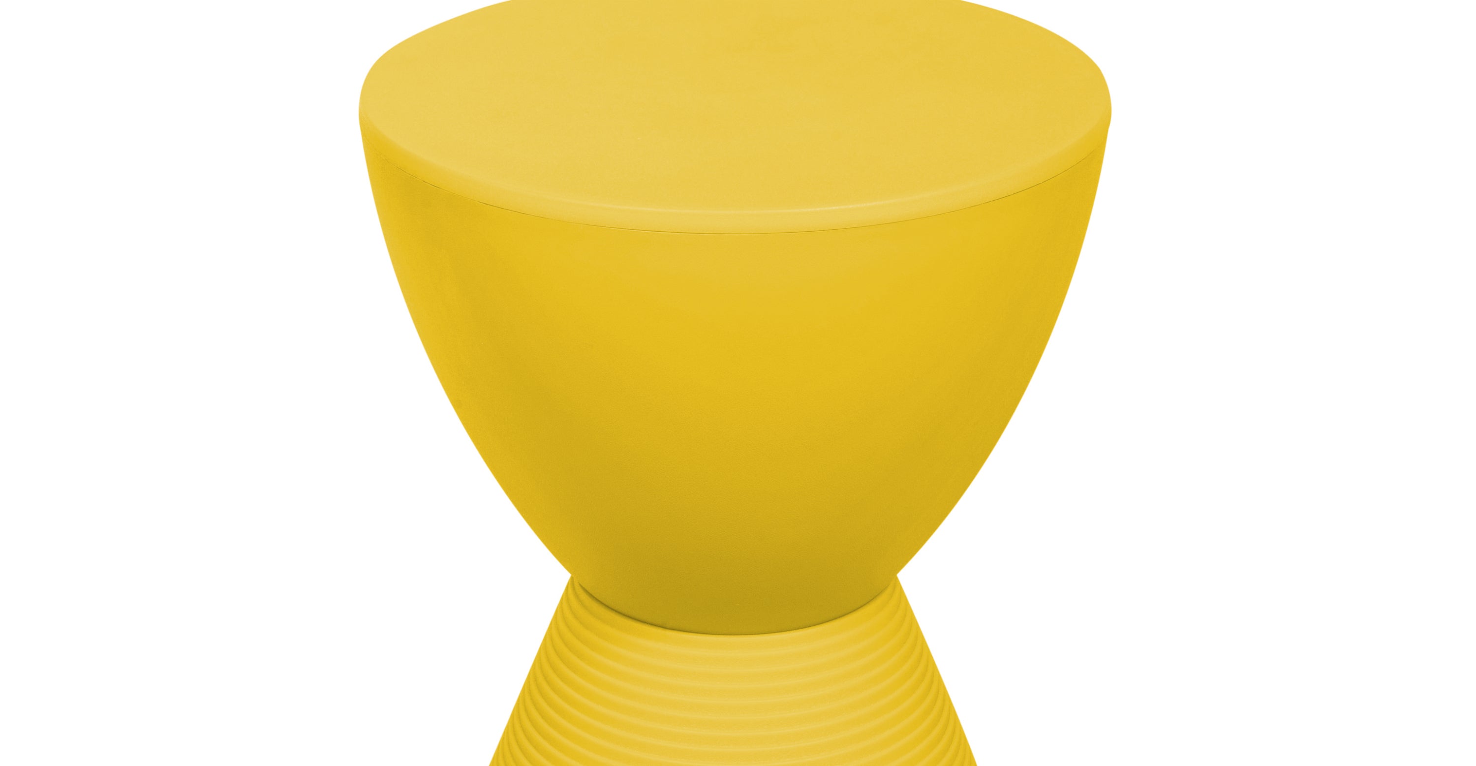 Boyd  Storage Round Side End Table in Polypropylene Plastic Yellow