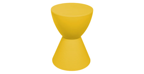 Boyd  Storage Round Side End Table in Polypropylene Plastic Yellow