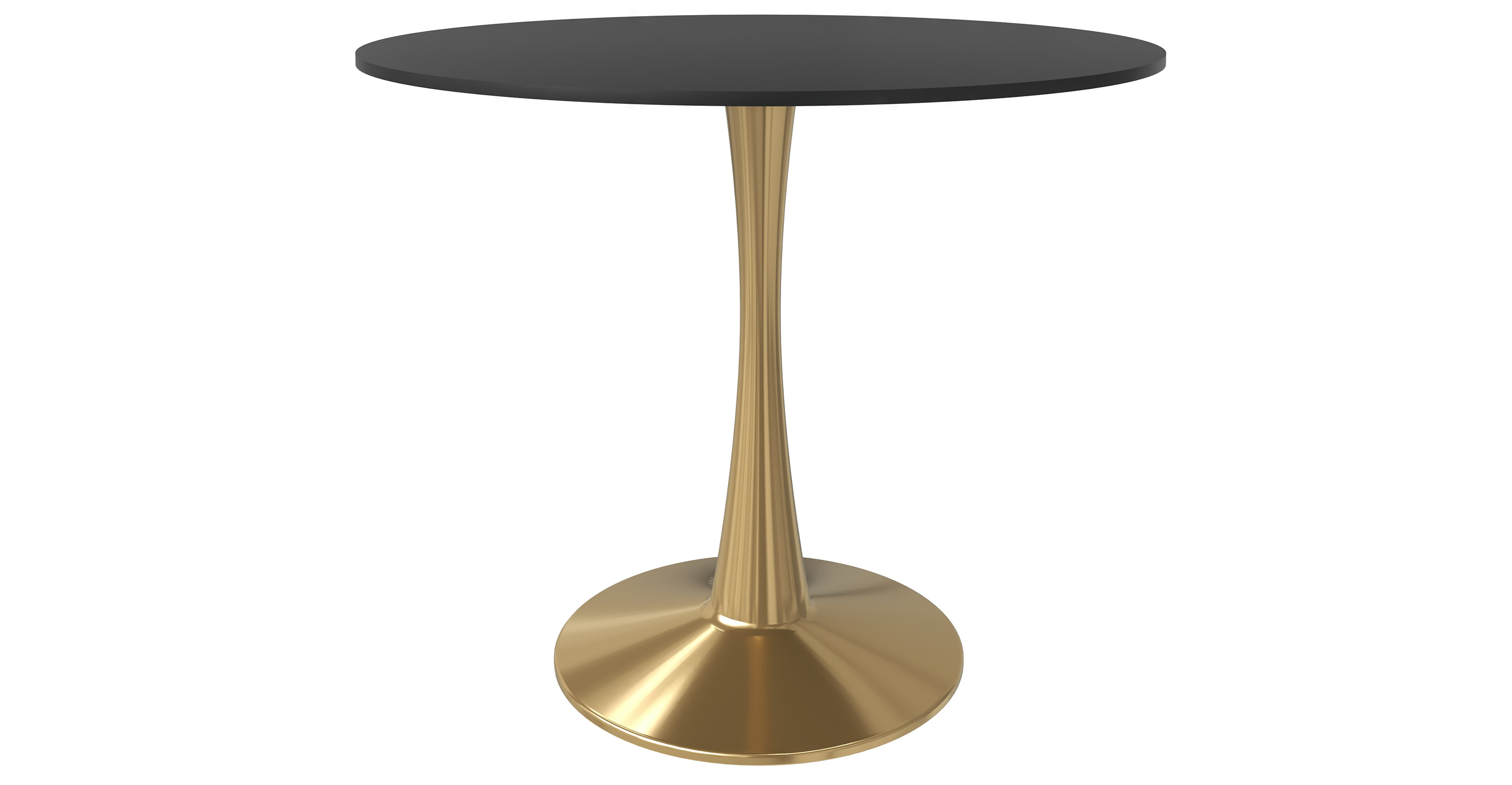 Bristol 31" Round Dining Table with MDF Wood Tabletop in Gold Steel Black