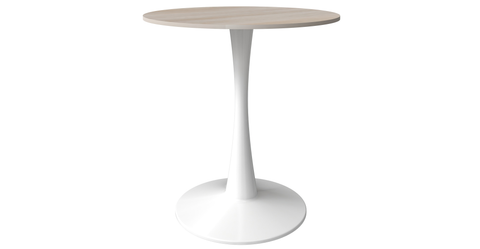 Bristol 24" Round Dining Table with MDF Wood Tabletop in White Steel Marbled White