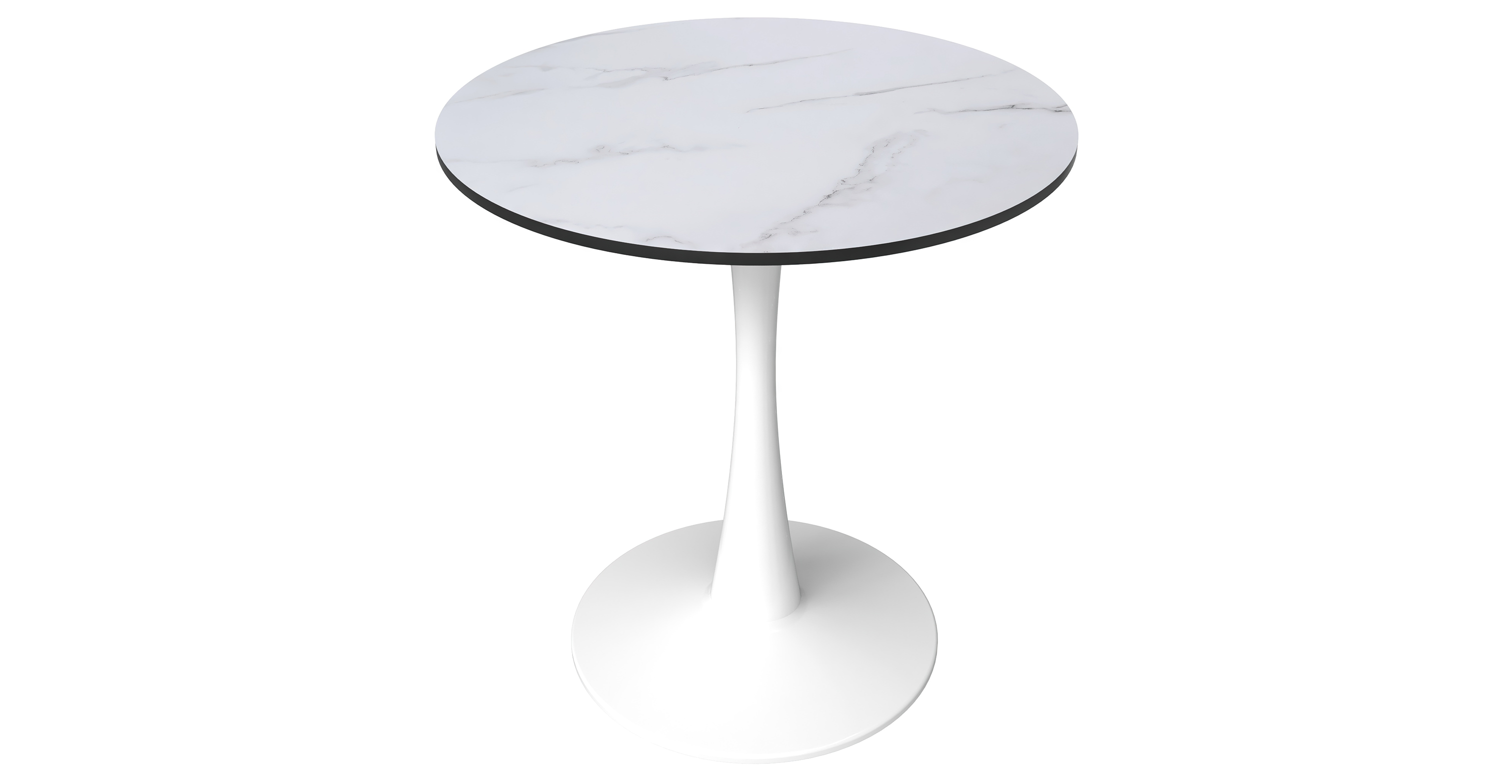 Bristol 24" Round Dining Table with MDF Wood Tabletop in White Steel White