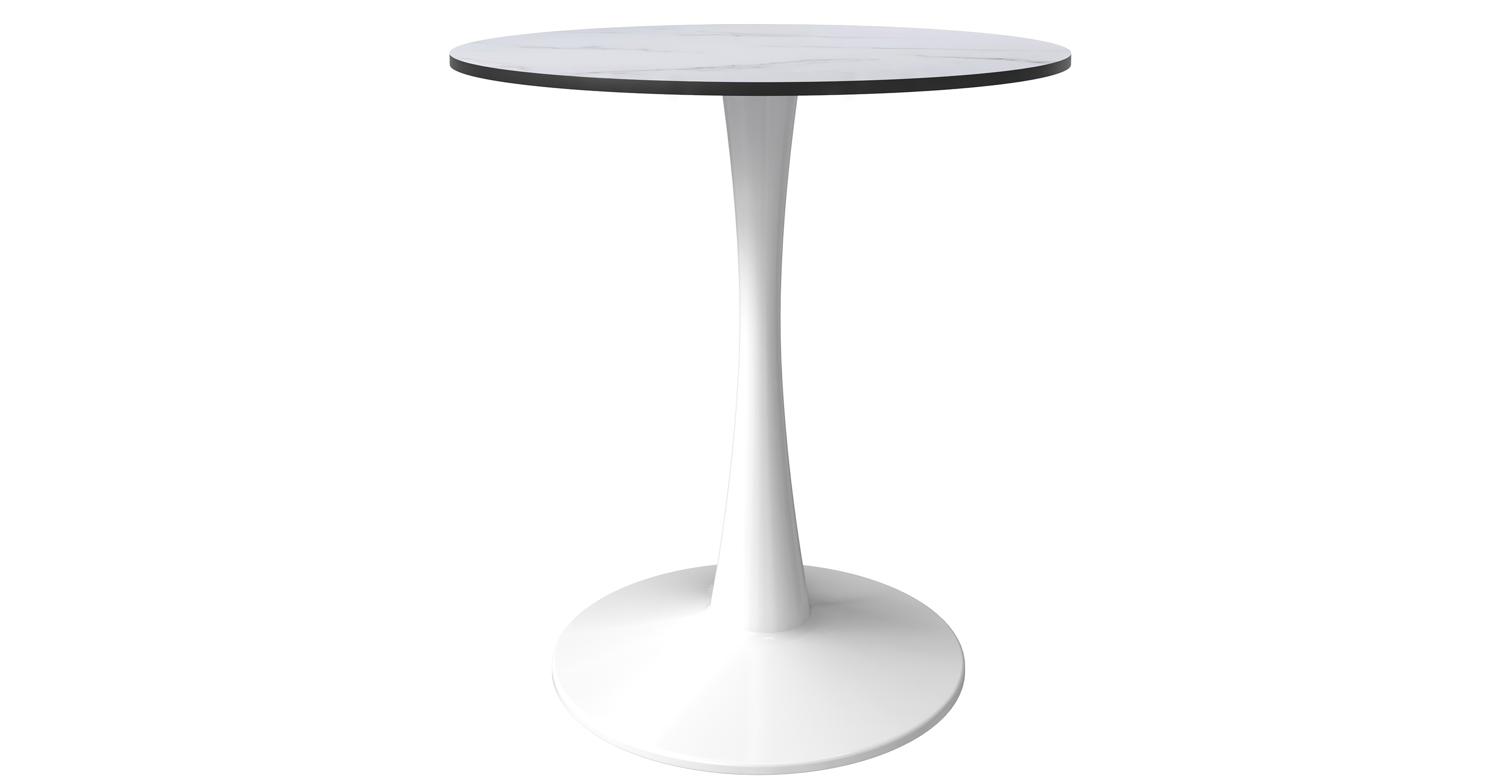 Bristol 24" Round Dining Table with MDF Wood Tabletop in White Steel White