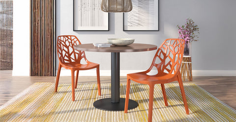 Cornelia Modern ABS Plastic Dining Side Chair Solid Orange