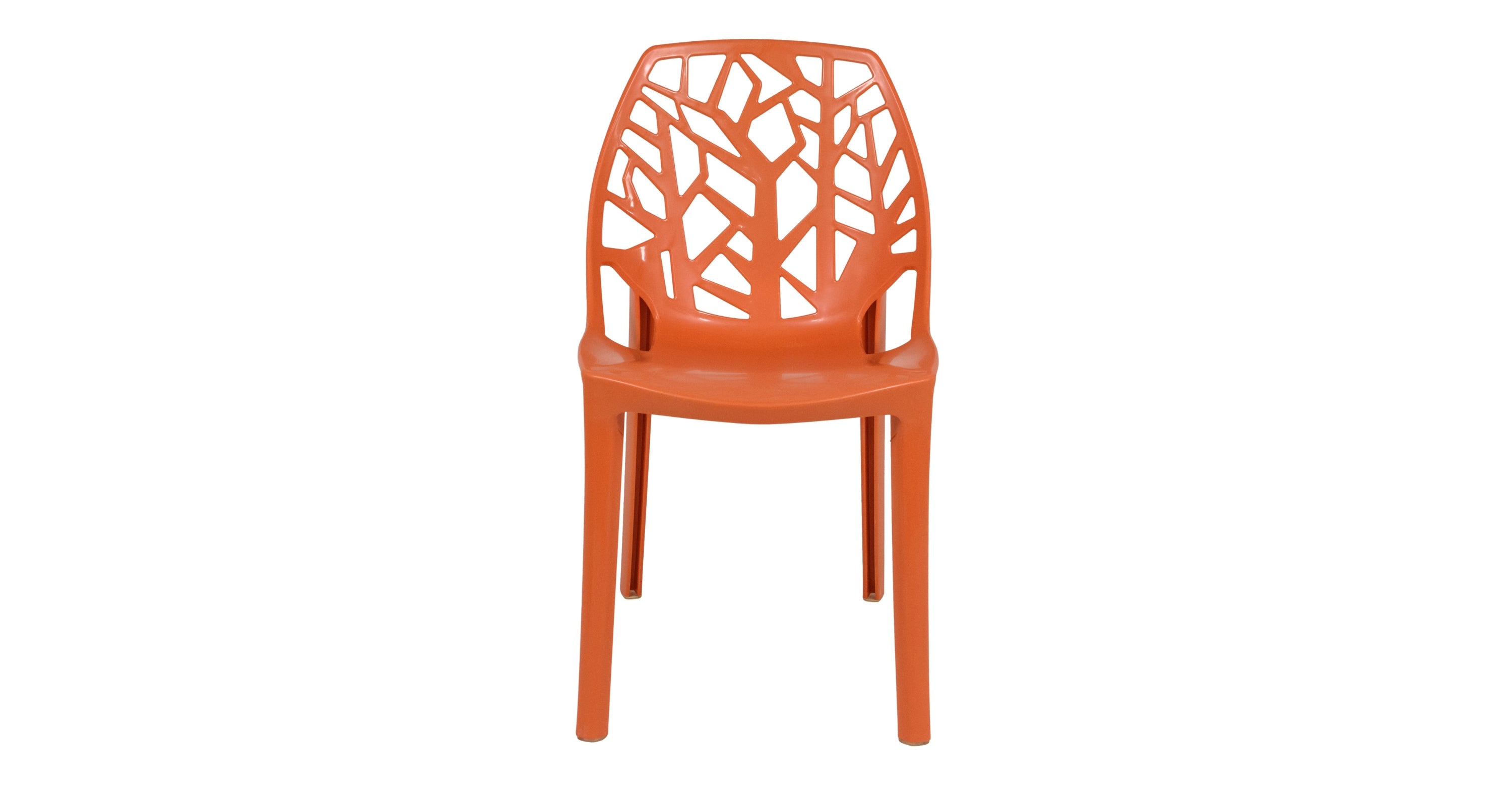 Cornelia Modern ABS Plastic Dining Side Chair Solid Orange