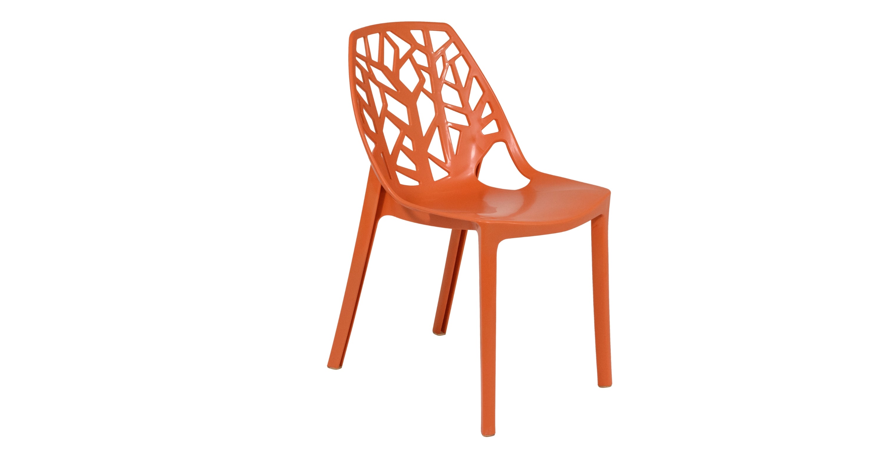 Cornelia Modern ABS Plastic Dining Side Chair Solid Orange