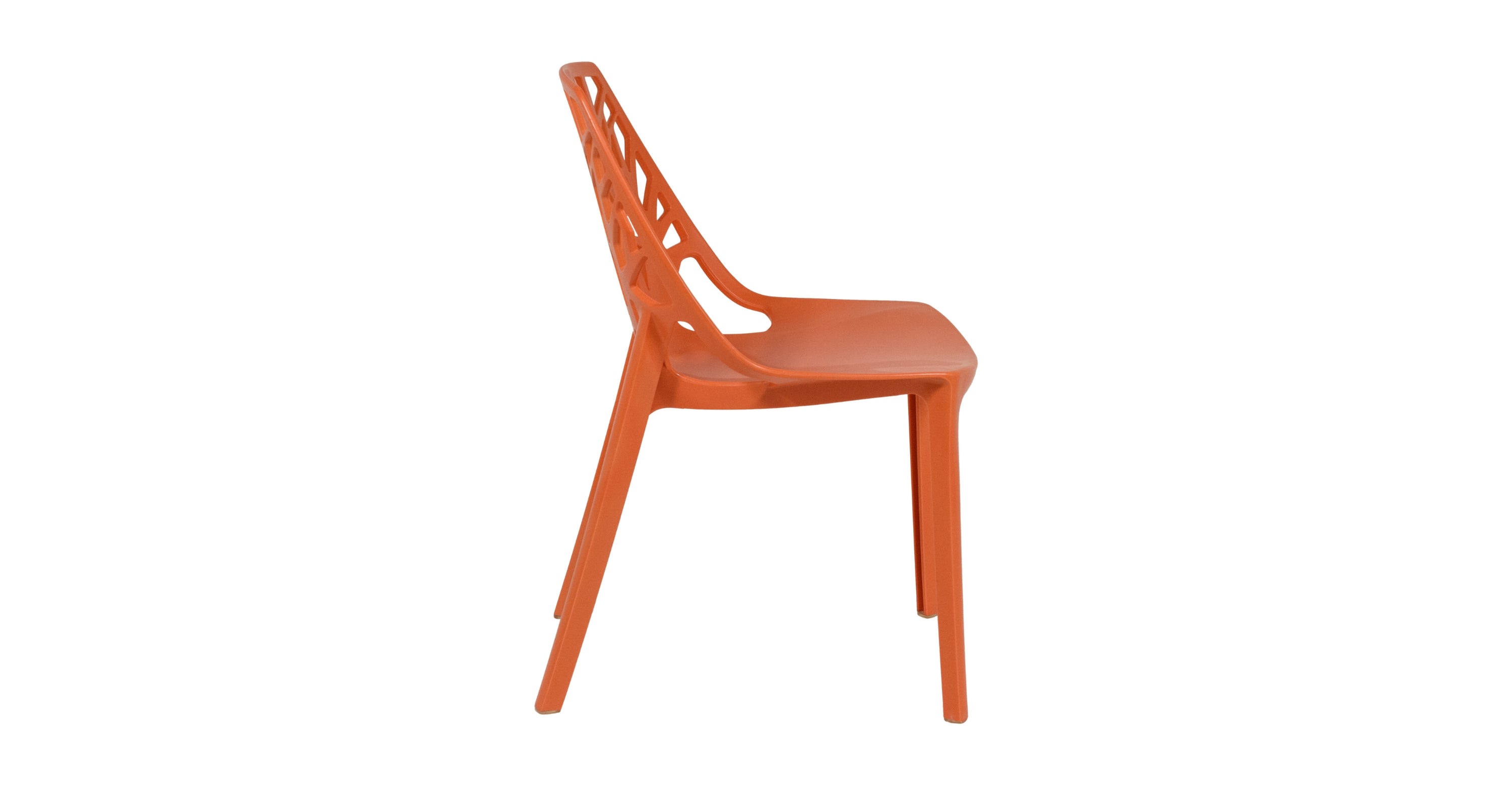 Cornelia Modern ABS Plastic Dining Side Chair Solid Orange