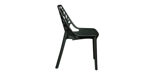 Cornelia Modern ABS Plastic Dining Side Chair Solid Black