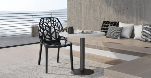 Cornelia Modern ABS Plastic Dining Side Chair Solid Black