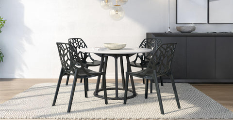 Cornelia Modern ABS Plastic Dining Side Chair Solid Black