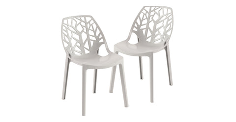 Cornelia Modern Dining Chair ABS Plastic Side Chair, Set of 2 Grey