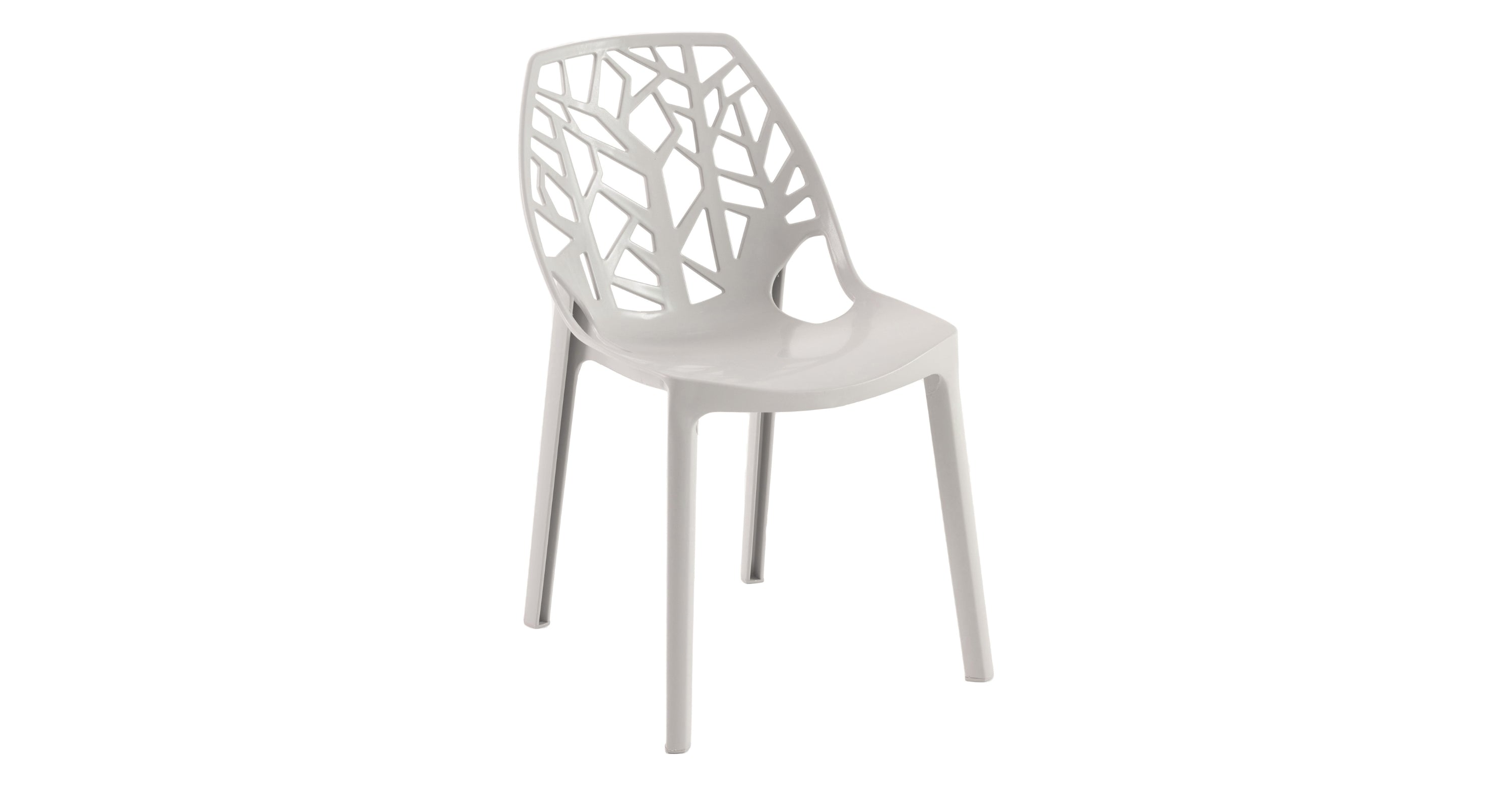 Cornelia Modern Dining Chair ABS Plastic Side Chair, Set of 2 Grey